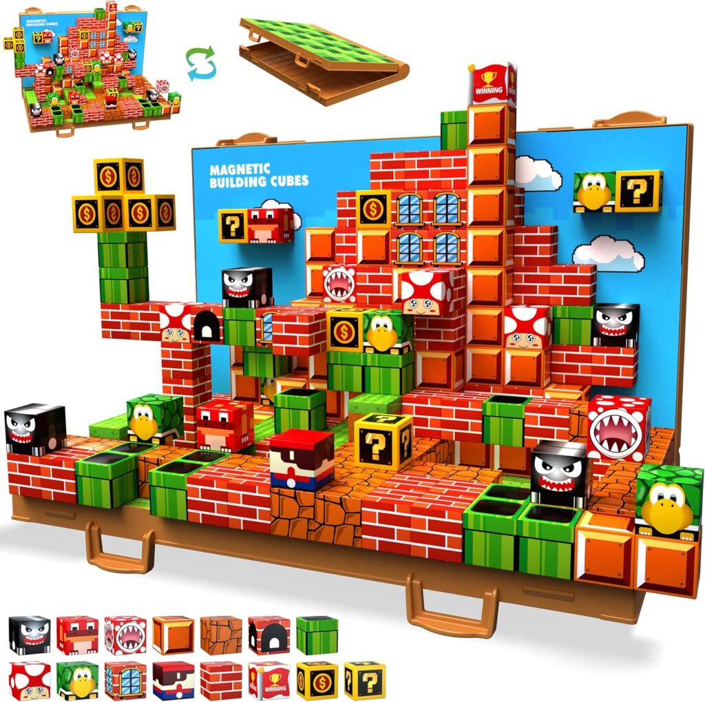 Magnetic building blocks are simple yet powerful toys made of colorful, magnetic pieces that snap together